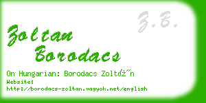 zoltan borodacs business card